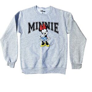 NWT Disney Minnie Mouse Graphic Sweatshirt Heather Gray NEW small